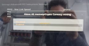 MSI Z370 SLI Plus Above 4G Memory Crypto Currency Mining setup